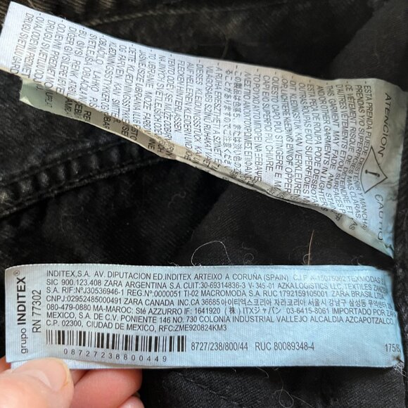 Zara High-waisted Straight Jeans Black Size 12 - Picture 15 of 15